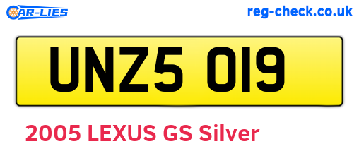 UNZ5019 are the vehicle registration plates.