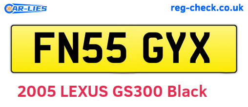FN55GYX are the vehicle registration plates.