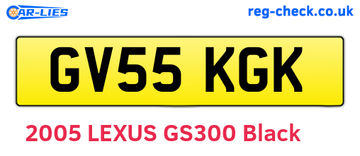 GV55KGK are the vehicle registration plates.