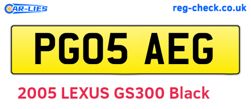 PG05AEG are the vehicle registration plates.