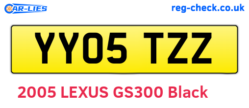 YY05TZZ are the vehicle registration plates.