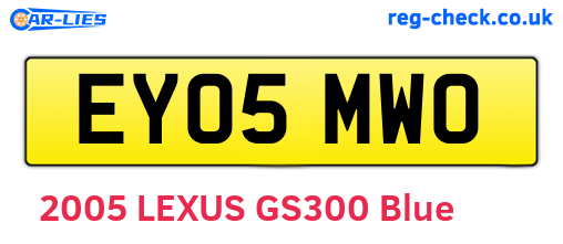 EY05MWO are the vehicle registration plates.