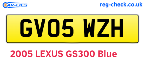 GV05WZH are the vehicle registration plates.
