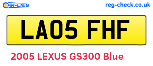 LA05FHF are the vehicle registration plates.