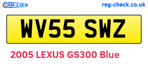 WV55SWZ are the vehicle registration plates.