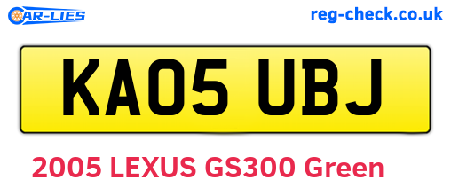 KA05UBJ are the vehicle registration plates.