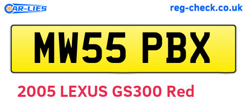 MW55PBX are the vehicle registration plates.