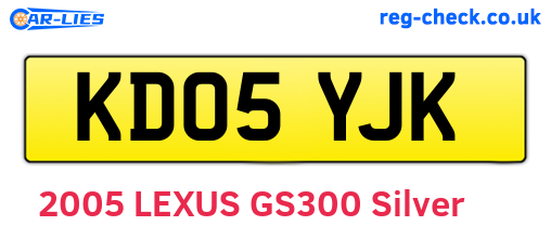 KD05YJK are the vehicle registration plates.