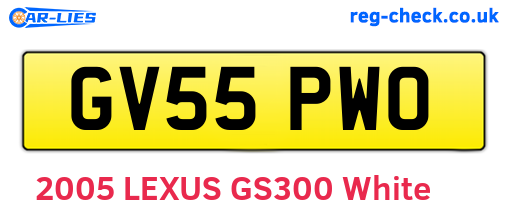 GV55PWO are the vehicle registration plates.