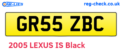 GR55ZBC are the vehicle registration plates.