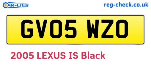 GV05WZO are the vehicle registration plates.