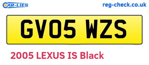 GV05WZS are the vehicle registration plates.