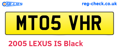 MT05VHR are the vehicle registration plates.