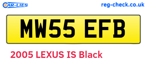 MW55EFB are the vehicle registration plates.