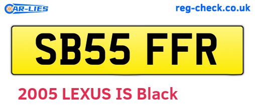 SB55FFR are the vehicle registration plates.