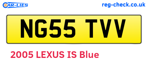 NG55TVV are the vehicle registration plates.