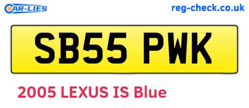SB55PWK are the vehicle registration plates.