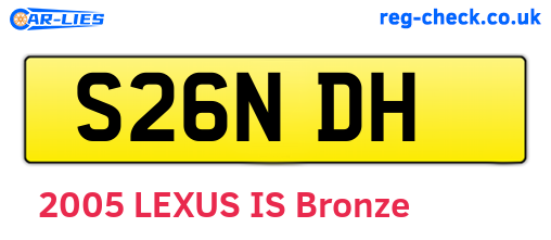 S26NDH are the vehicle registration plates.