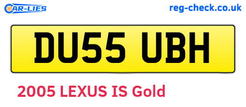DU55UBH are the vehicle registration plates.
