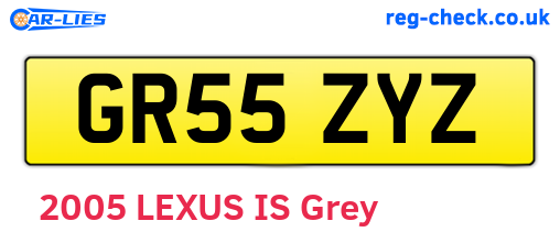 GR55ZYZ are the vehicle registration plates.