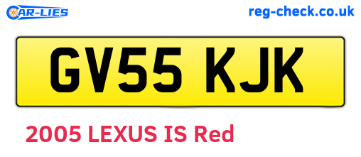 GV55KJK are the vehicle registration plates.