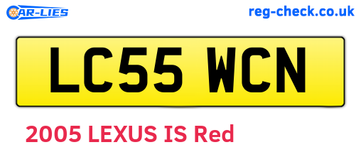 LC55WCN are the vehicle registration plates.