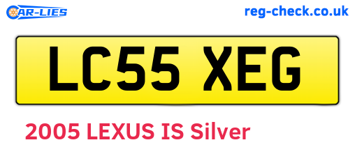 LC55XEG are the vehicle registration plates.
