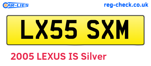 LX55SXM are the vehicle registration plates.