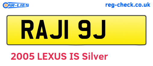 RAJ19J are the vehicle registration plates.