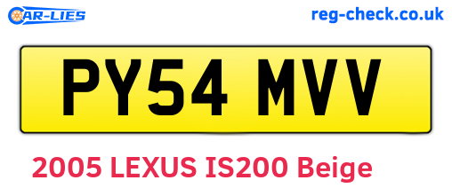 PY54MVV are the vehicle registration plates.