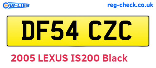 DF54CZC are the vehicle registration plates.
