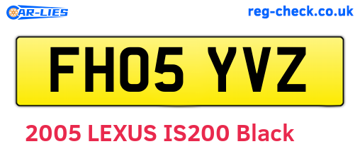 FH05YVZ are the vehicle registration plates.