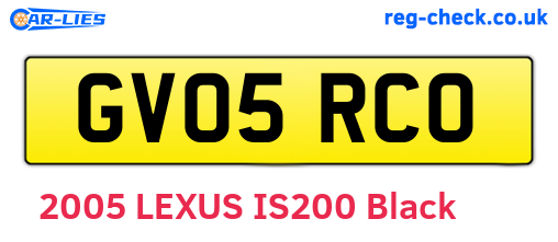 GV05RCO are the vehicle registration plates.