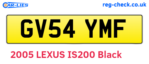 GV54YMF are the vehicle registration plates.