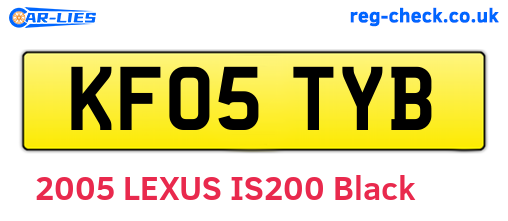 KF05TYB are the vehicle registration plates.