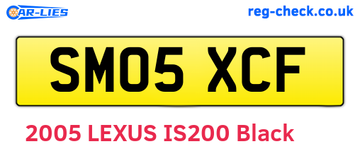 SM05XCF are the vehicle registration plates.