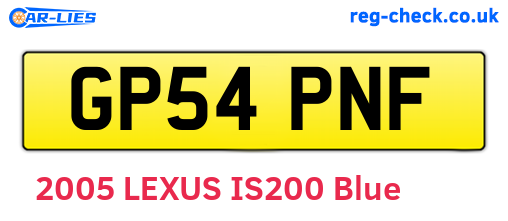 GP54PNF are the vehicle registration plates.