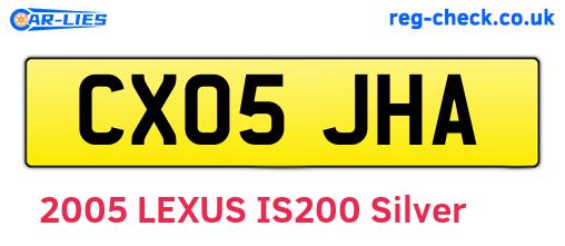 CX05JHA are the vehicle registration plates.