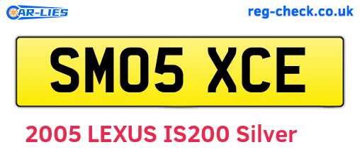 SM05XCE are the vehicle registration plates.