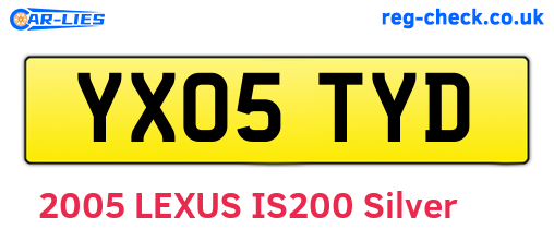 YX05TYD are the vehicle registration plates.