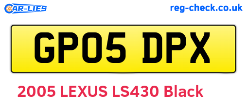 GP05DPX are the vehicle registration plates.