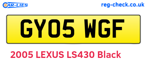 GY05WGF are the vehicle registration plates.