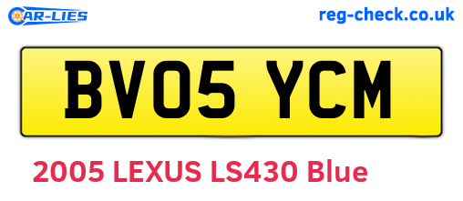 BV05YCM are the vehicle registration plates.