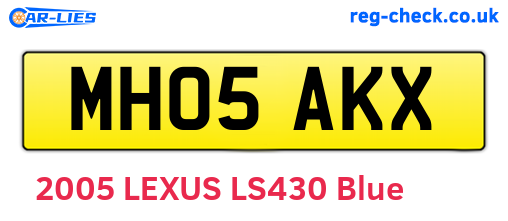 MH05AKX are the vehicle registration plates.