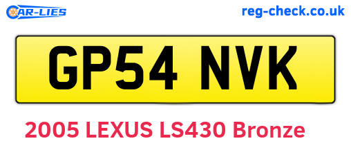 GP54NVK are the vehicle registration plates.