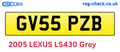GV55PZB are the vehicle registration plates.