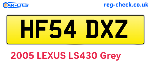 HF54DXZ are the vehicle registration plates.