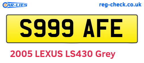 S999AFE are the vehicle registration plates.