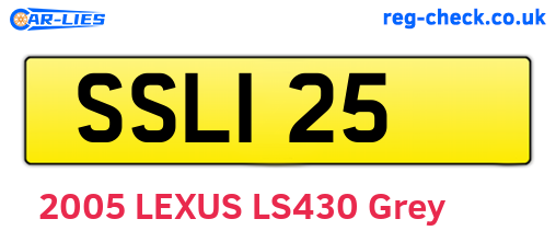 SSL125 are the vehicle registration plates.