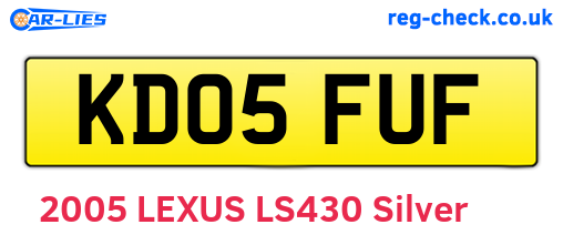 KD05FUF are the vehicle registration plates.